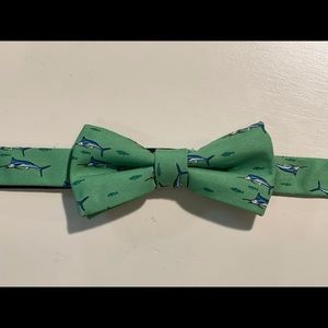 Boys Bow Tie - Green with Blue/White Marlins